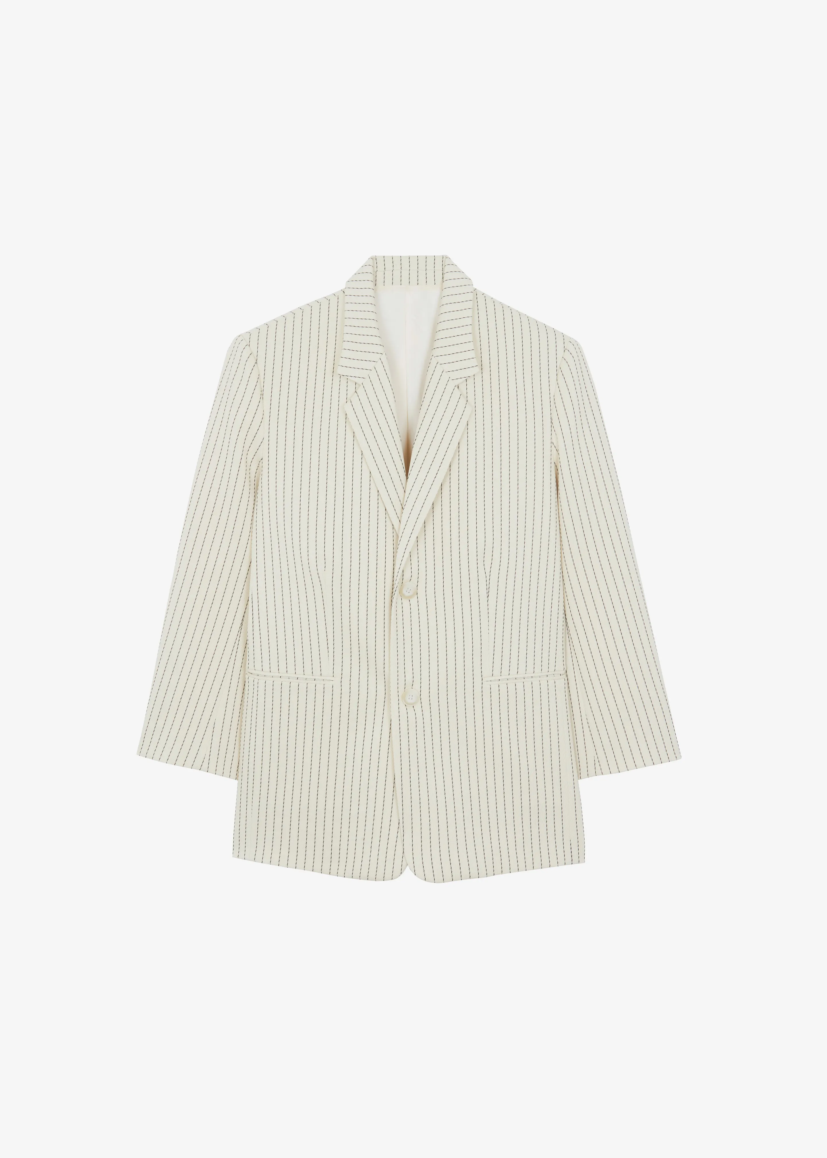Aiden Twill Blazer - Light Beige/Black Pinstripe