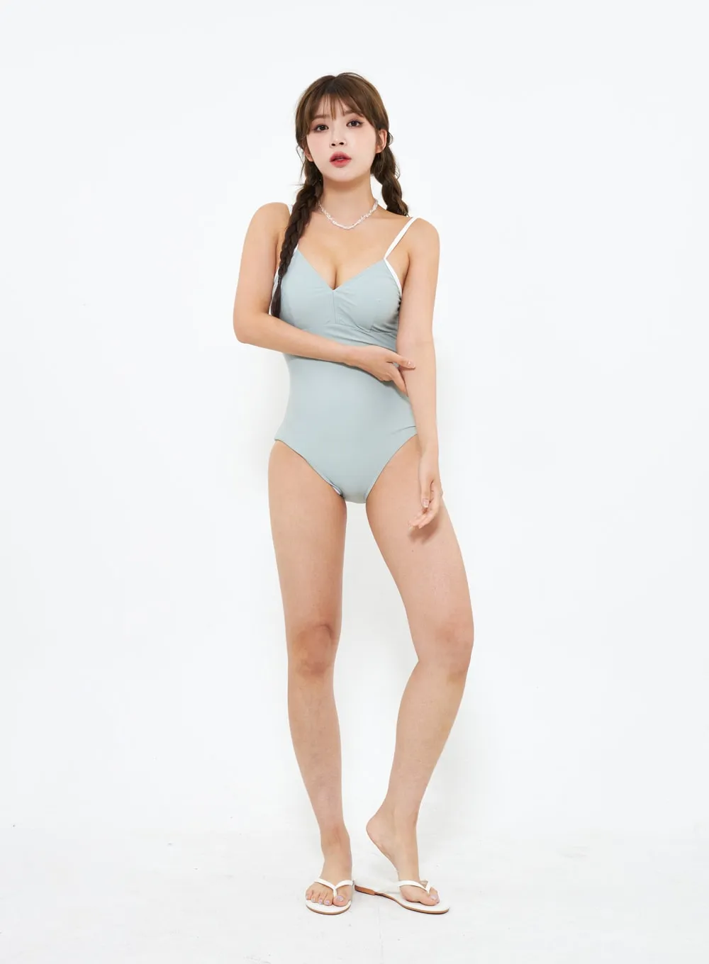 Basic V-Neck Swimsuit IU302