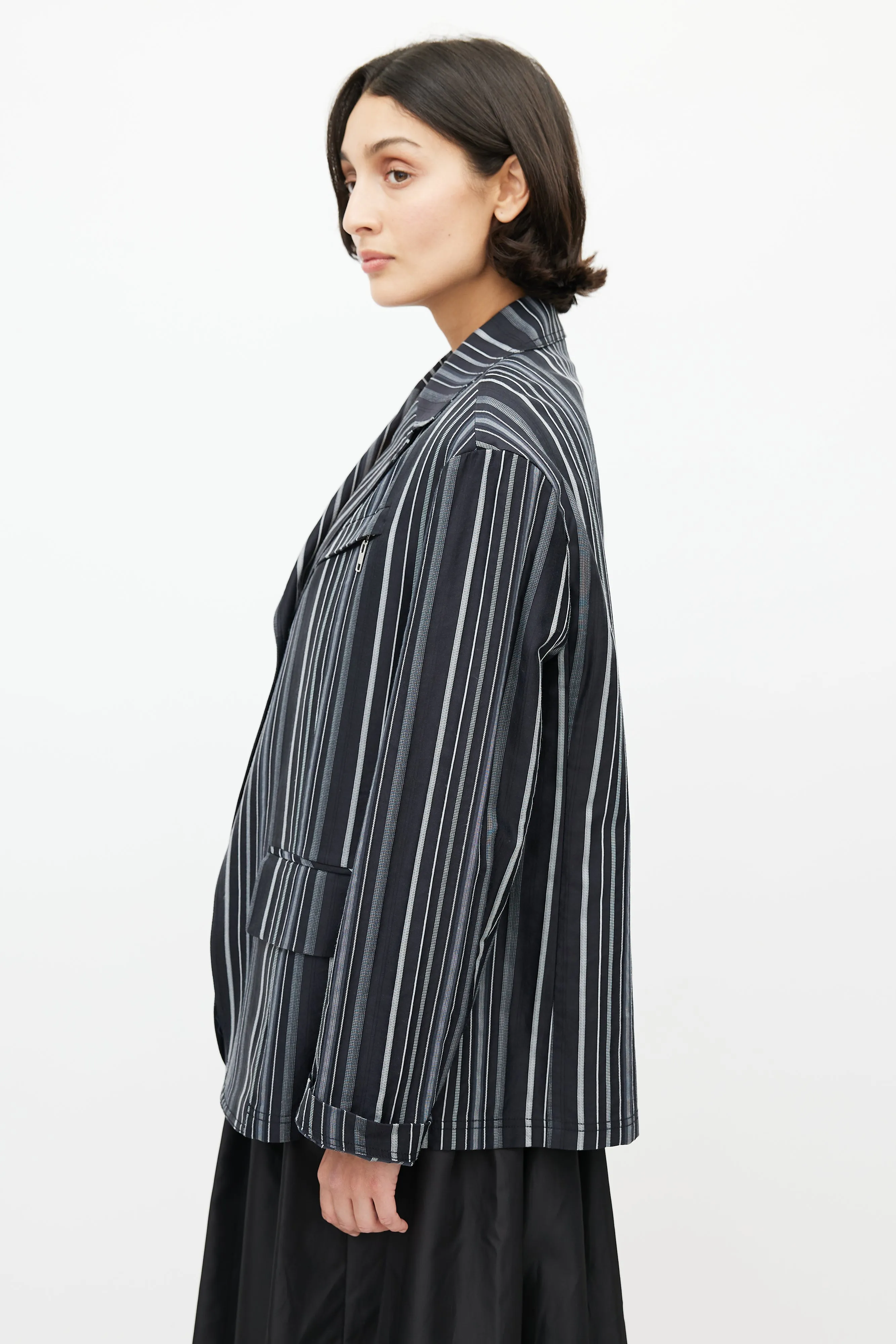 Black & White Pinstripe Blazer