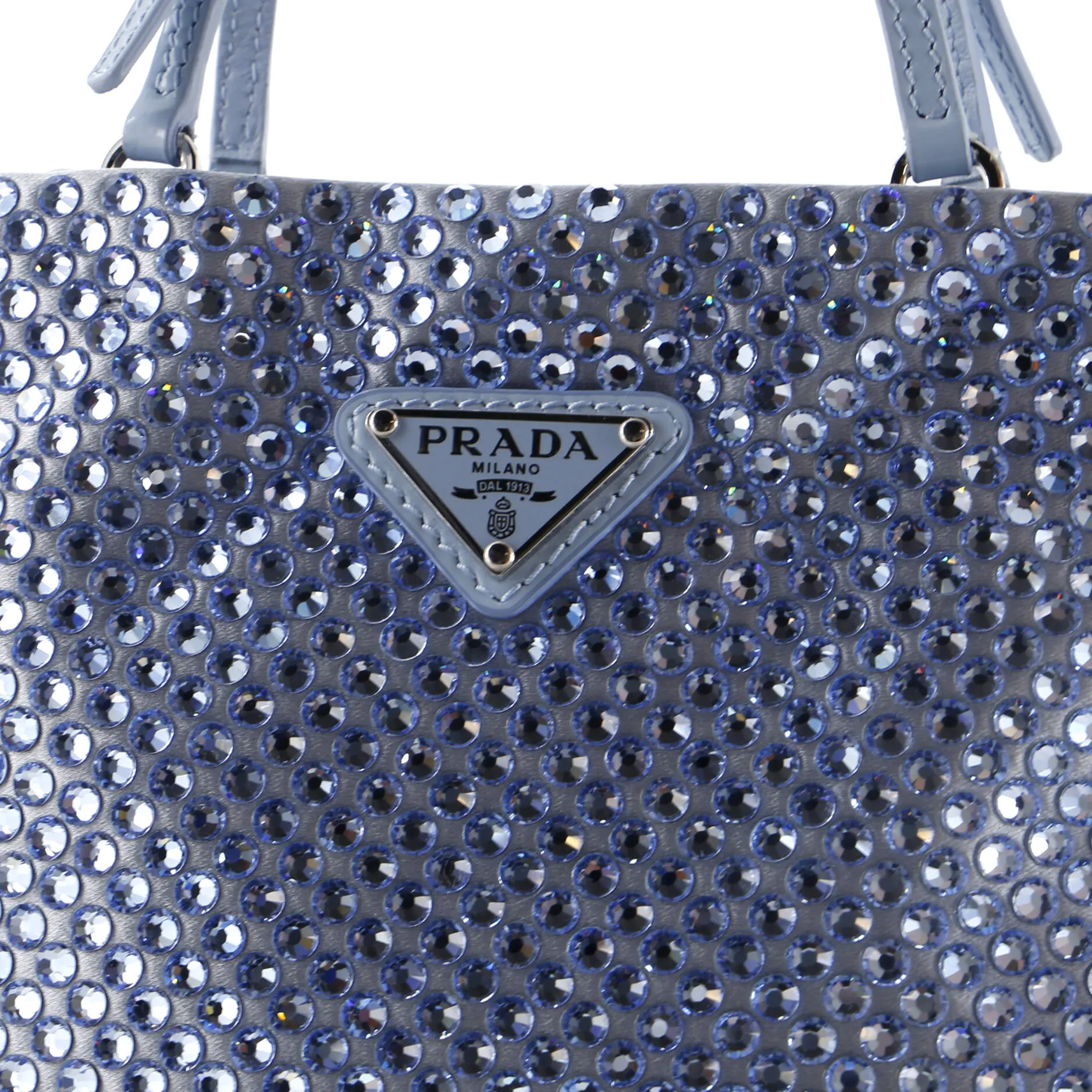 Chain Flat Tote Crystal Embellished Satin Mini