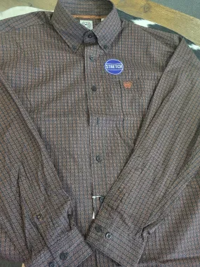 CINCH MENS LS PRINT BUTTON UP SHIRT (BLACK/GOLD)
