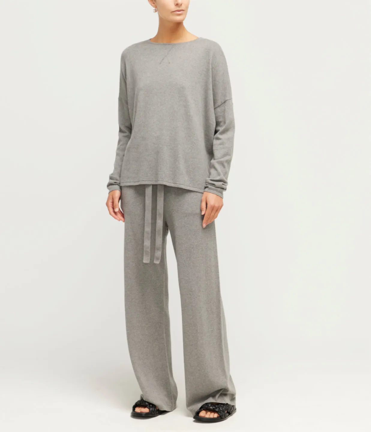 Cotton Cashmere Long Sleeve Knit in Uniform