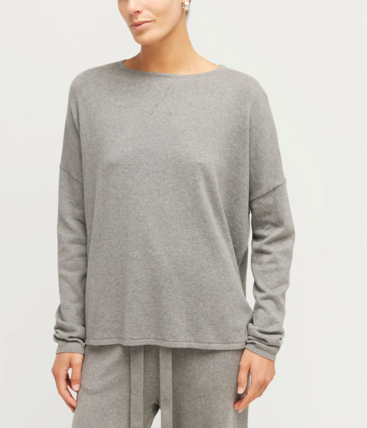 Cotton Cashmere Long Sleeve Knit in Uniform