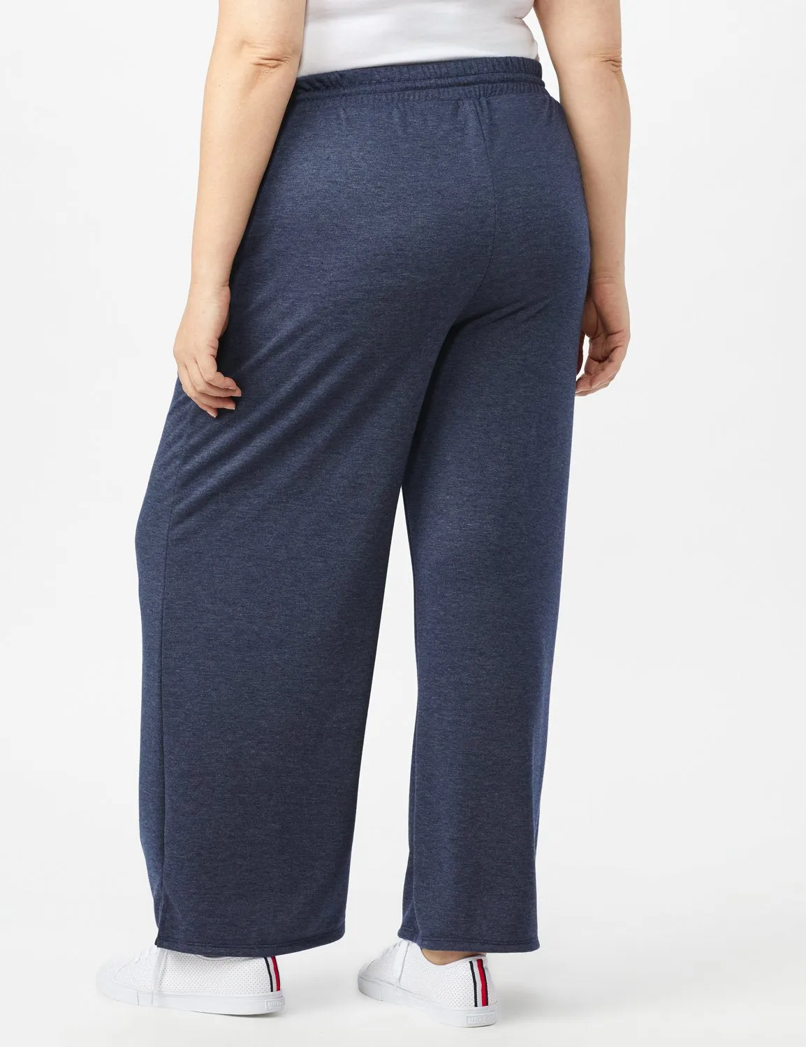 Drawstring Heathered Navy Knit Pant