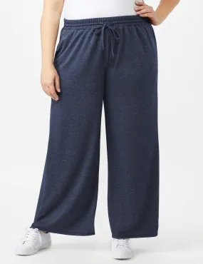 Drawstring Heathered Navy Knit Pant