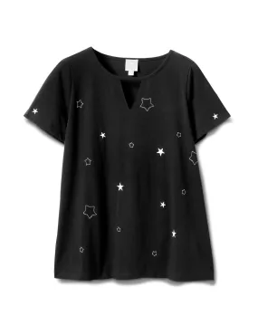 Embroidered Star Knit Tee