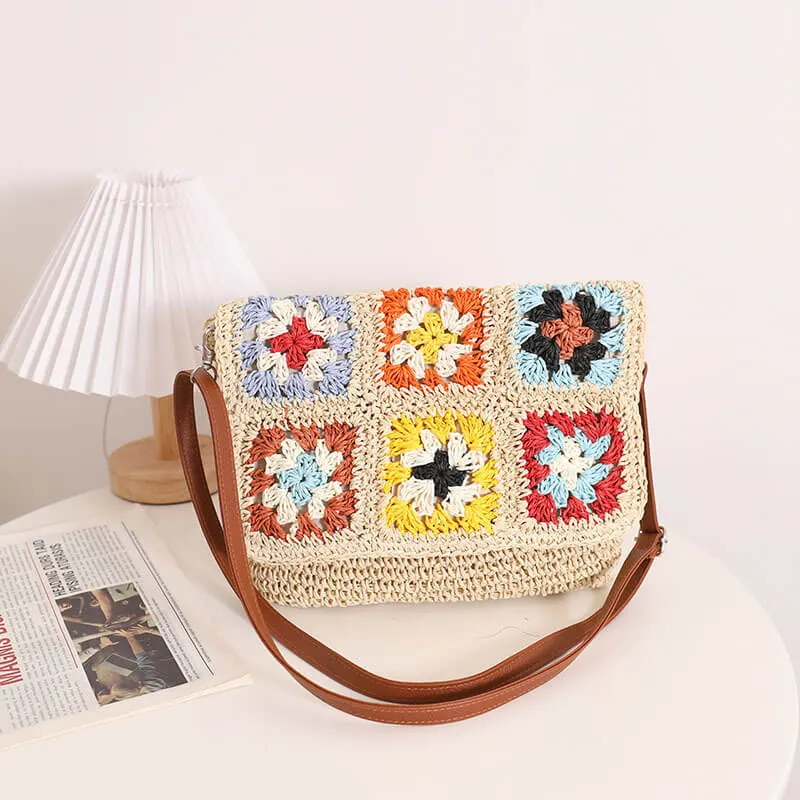 Granny Cross Body Straw Bag-Showtown