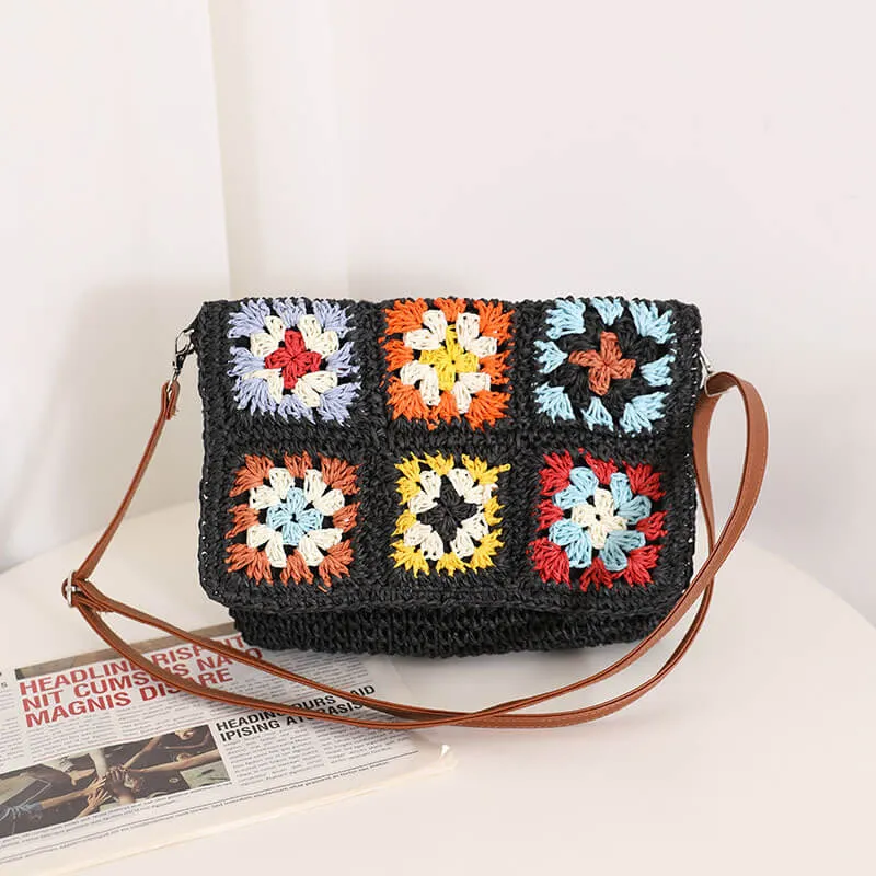 Granny Cross Body Straw Bag-Showtown