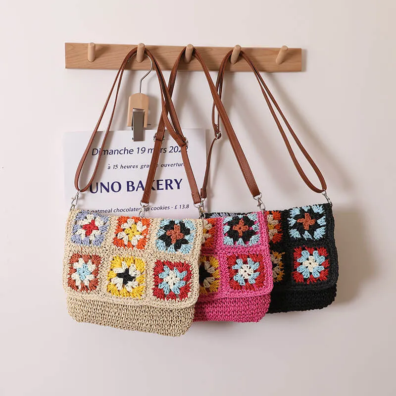 Granny Cross Body Straw Bag-Showtown