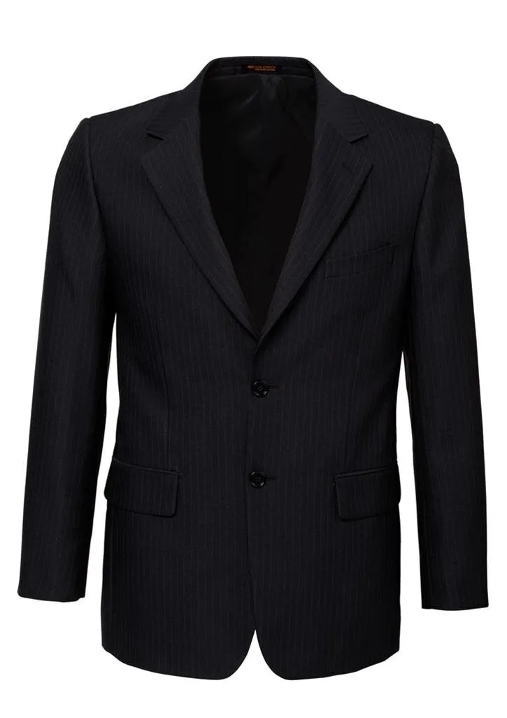 Mens Single Breasted 2 Button Suit Jacket Work Business - Pin Striped