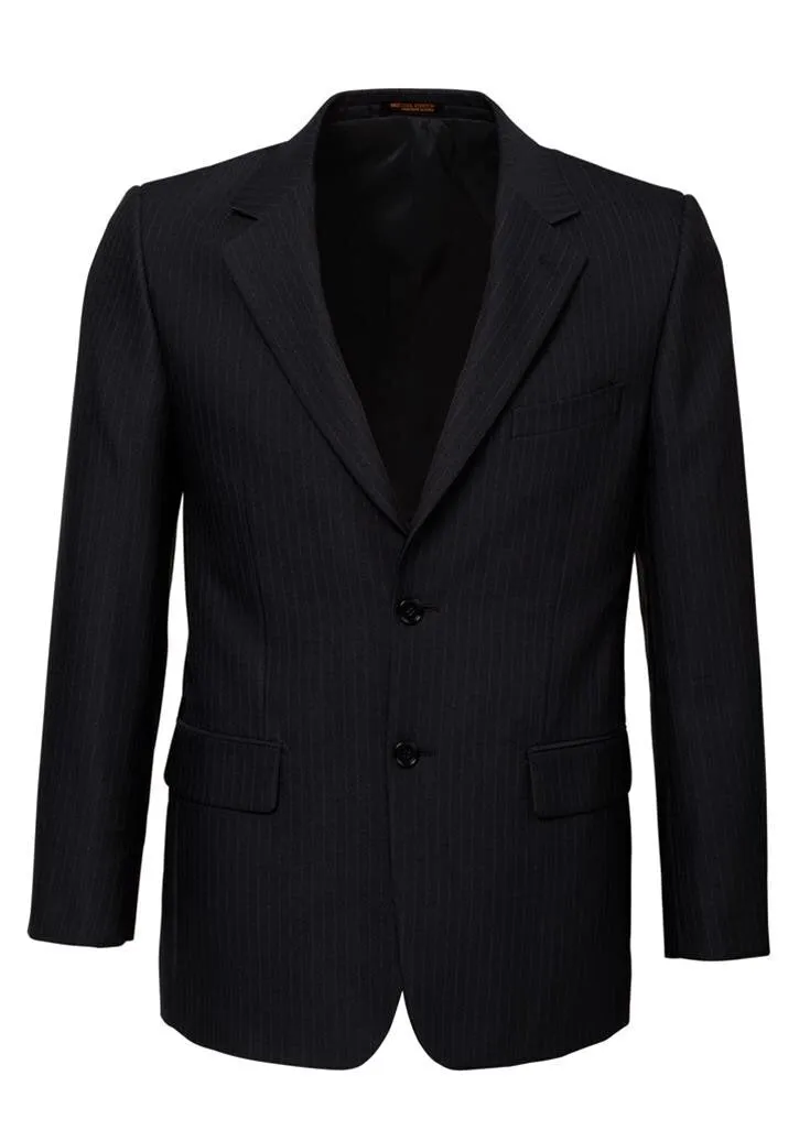 Mens Single Breasted 2 Button Suit Jacket Work Business - Pin Striped
