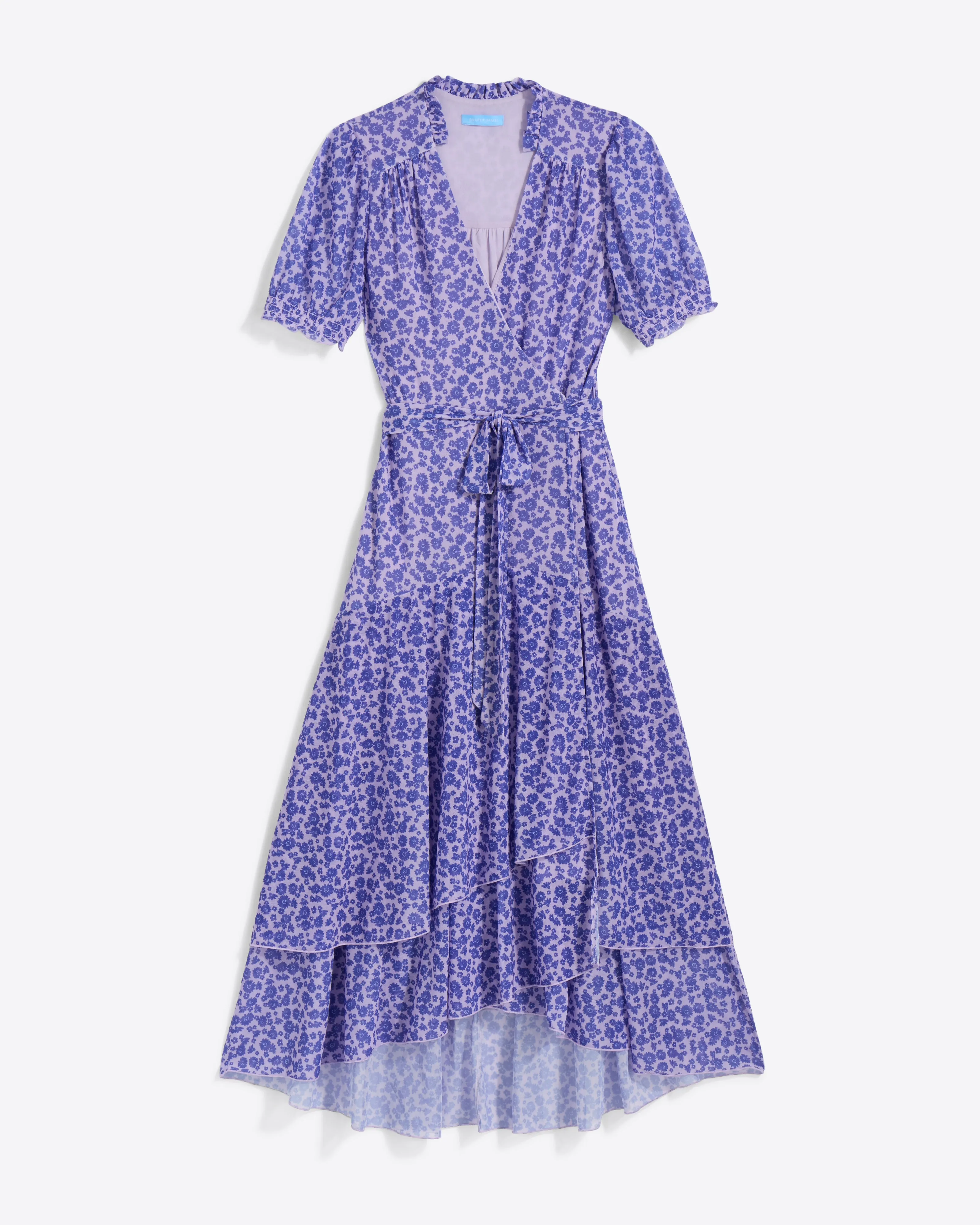 Naomi Wrap Dress in Stretch Mesh