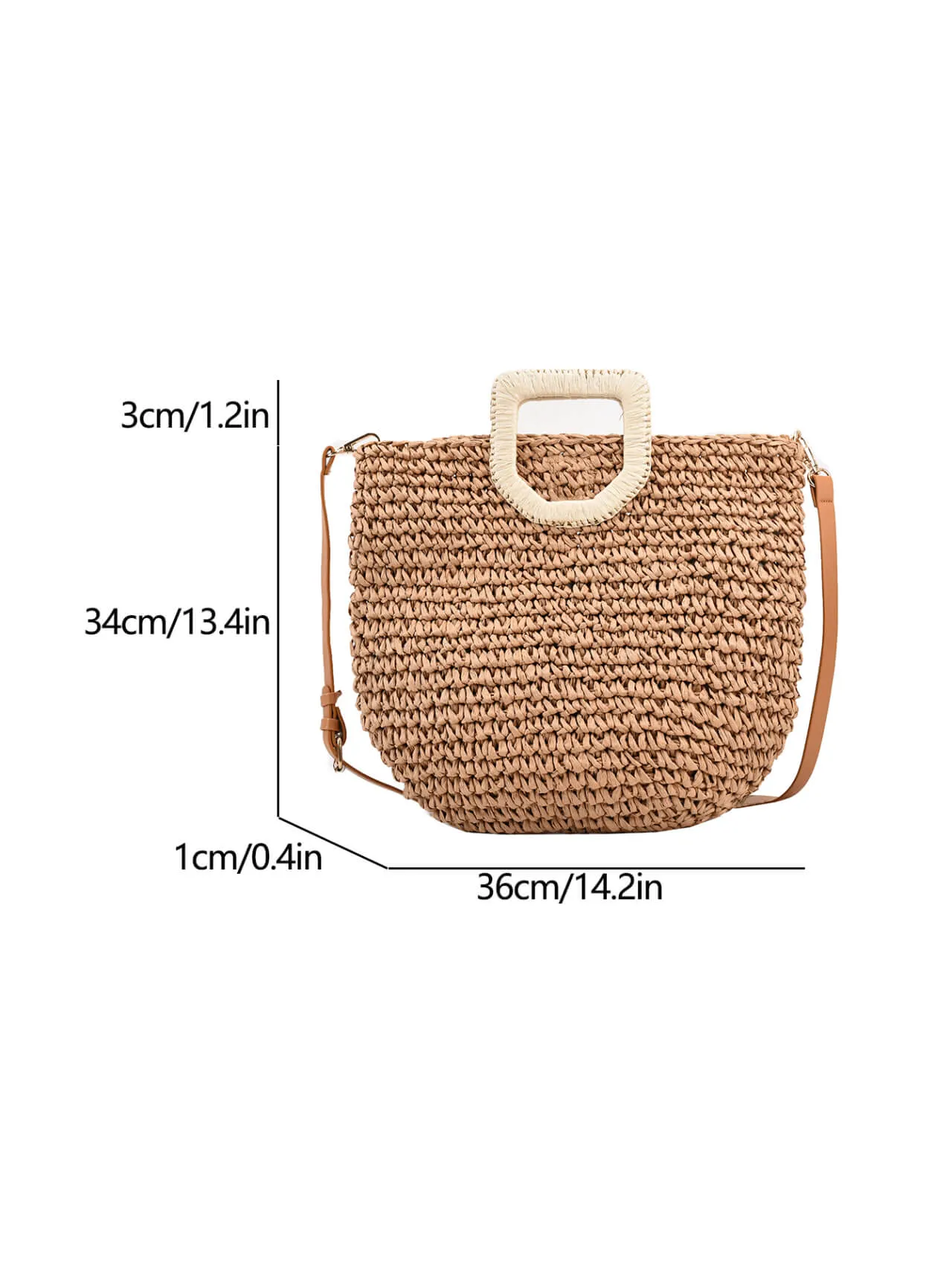Raffia Summer Beach Straw Tote Bag -Showtown