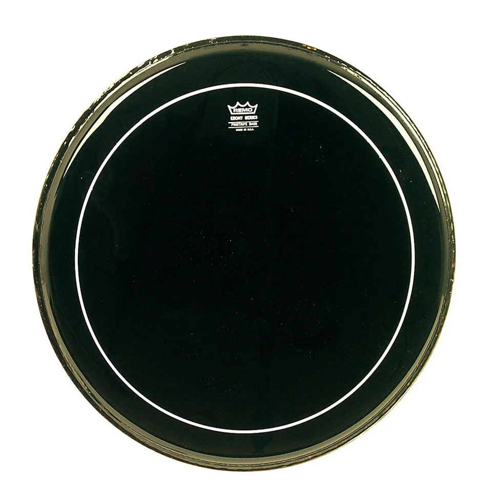 Remo Bass, Pinstripe , Ebony, 18" Diameter