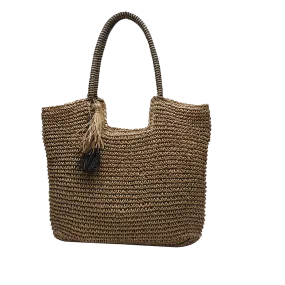 Summer Tassel Straw Tote Bag