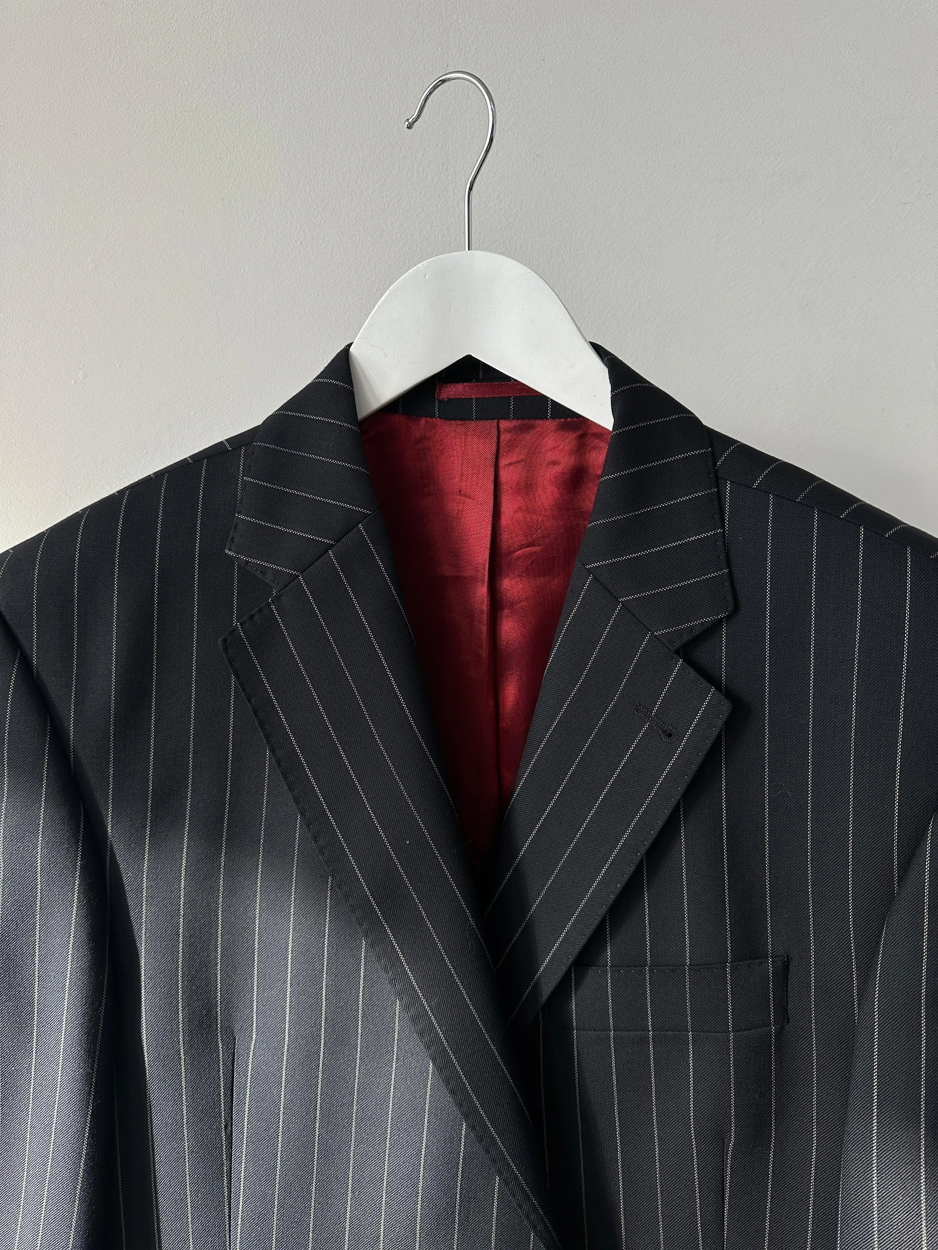 Vintage Pinstripe Pure Wool Single Breasted Blazer - 44L/XXL