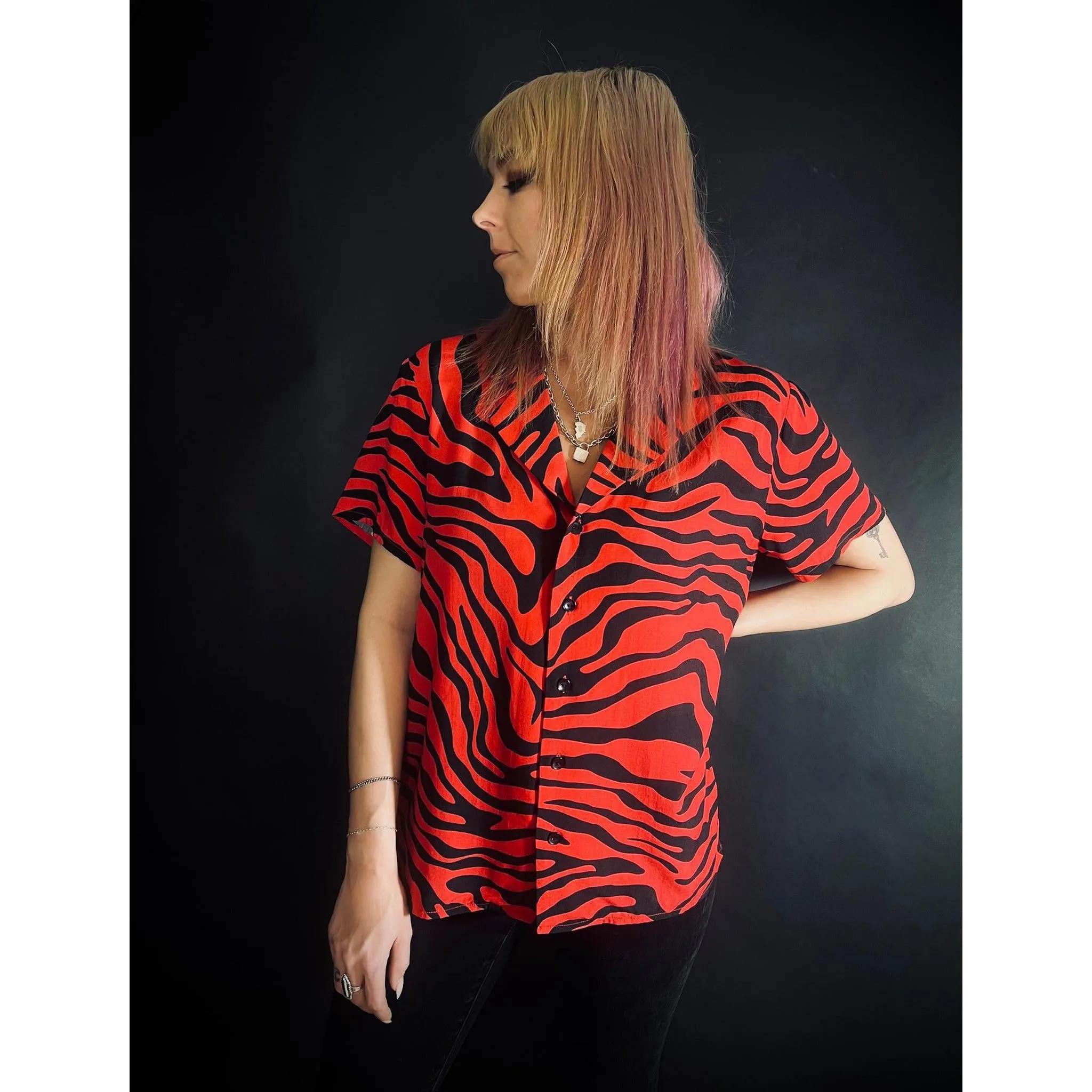 Zebra Button-Up